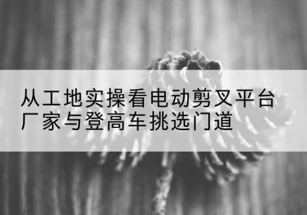 温泉电动剪叉升降平台厂家-从工地实操看电动剪叉平台厂家与登高车挑选门道